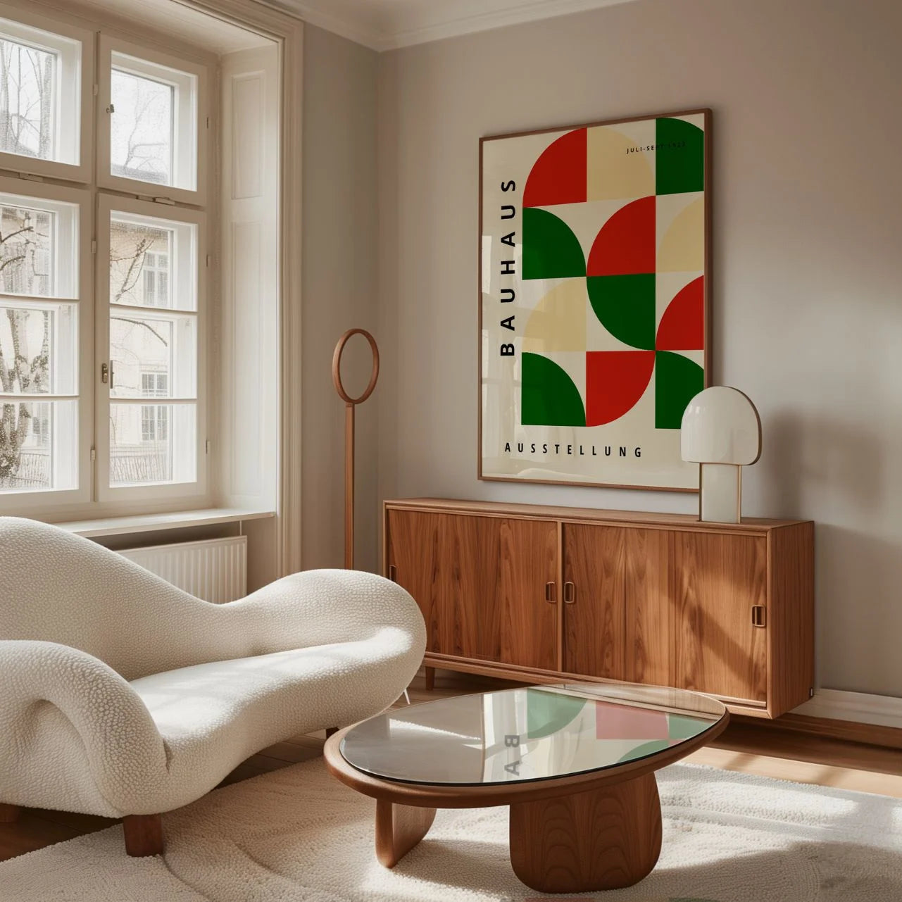 Bauhaus Red & Green Geometry Poster