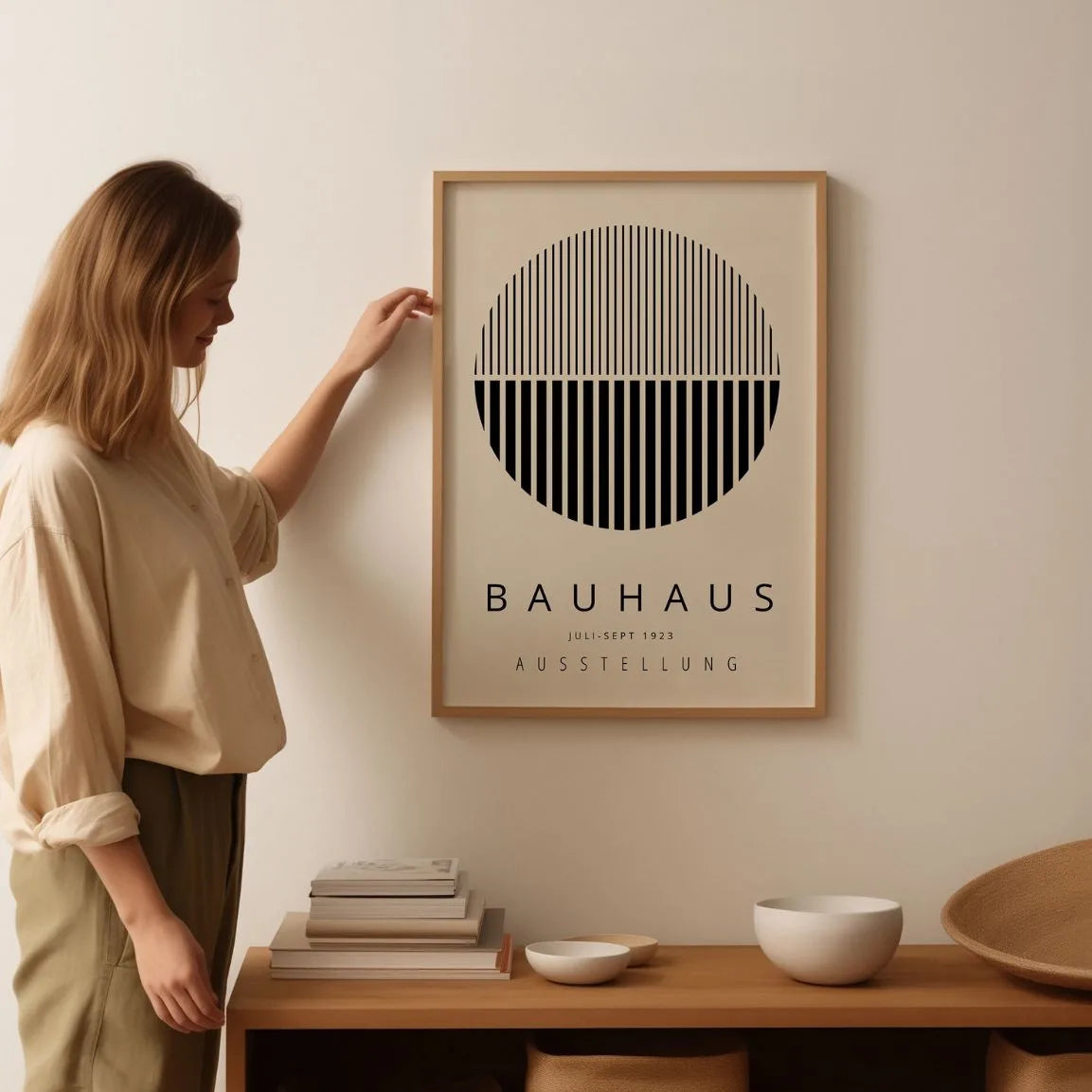 Bauhaus Striped Circle Poster