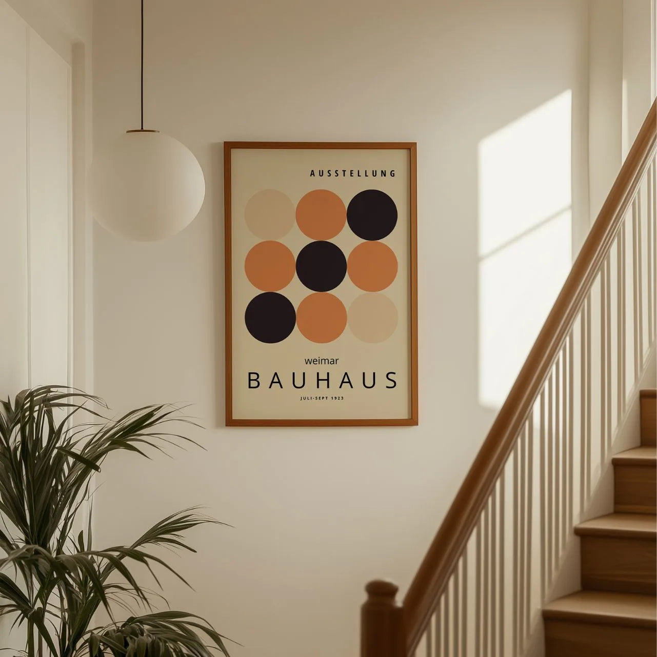 Bauhaus Warm Circle Symmetry Poster