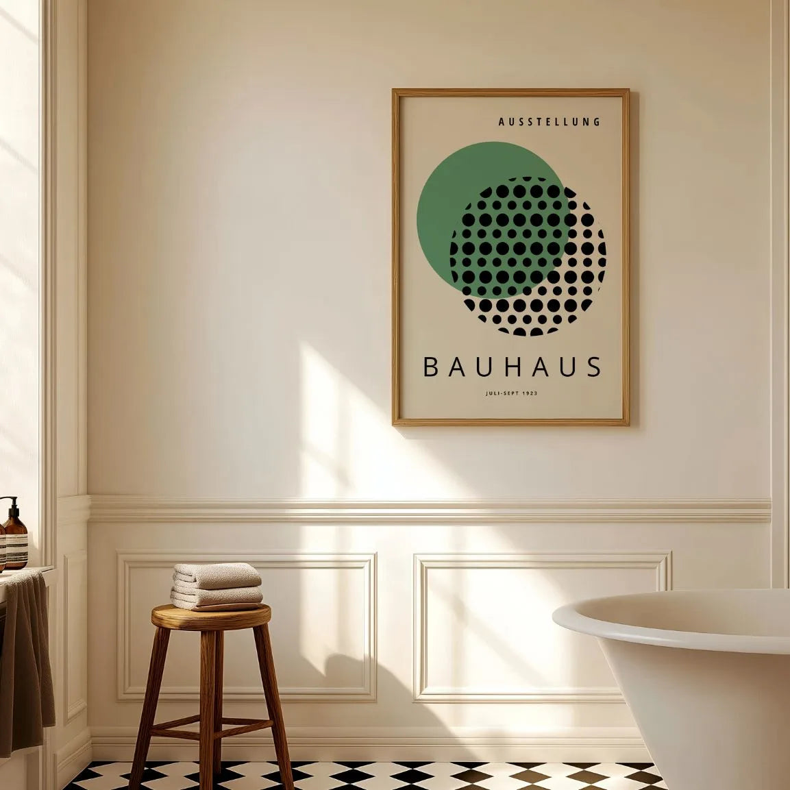 Bauhaus Green Circle Optic Rhythm Poster