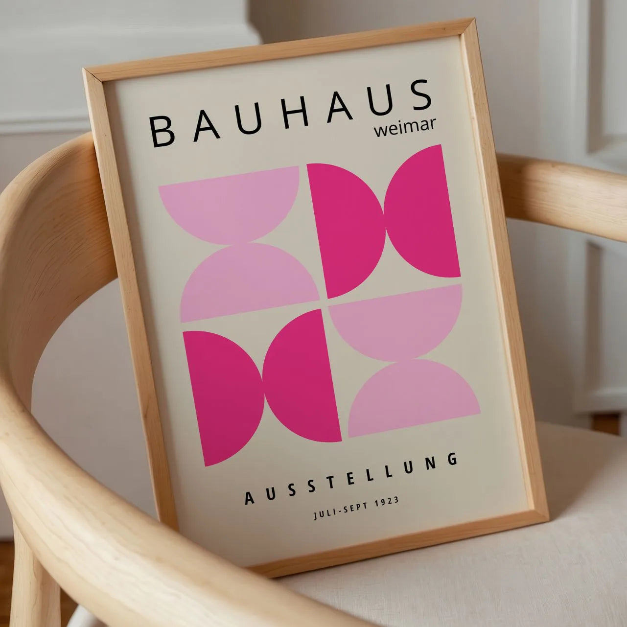 Bauhaus Pink Geometric Abstraction Poster