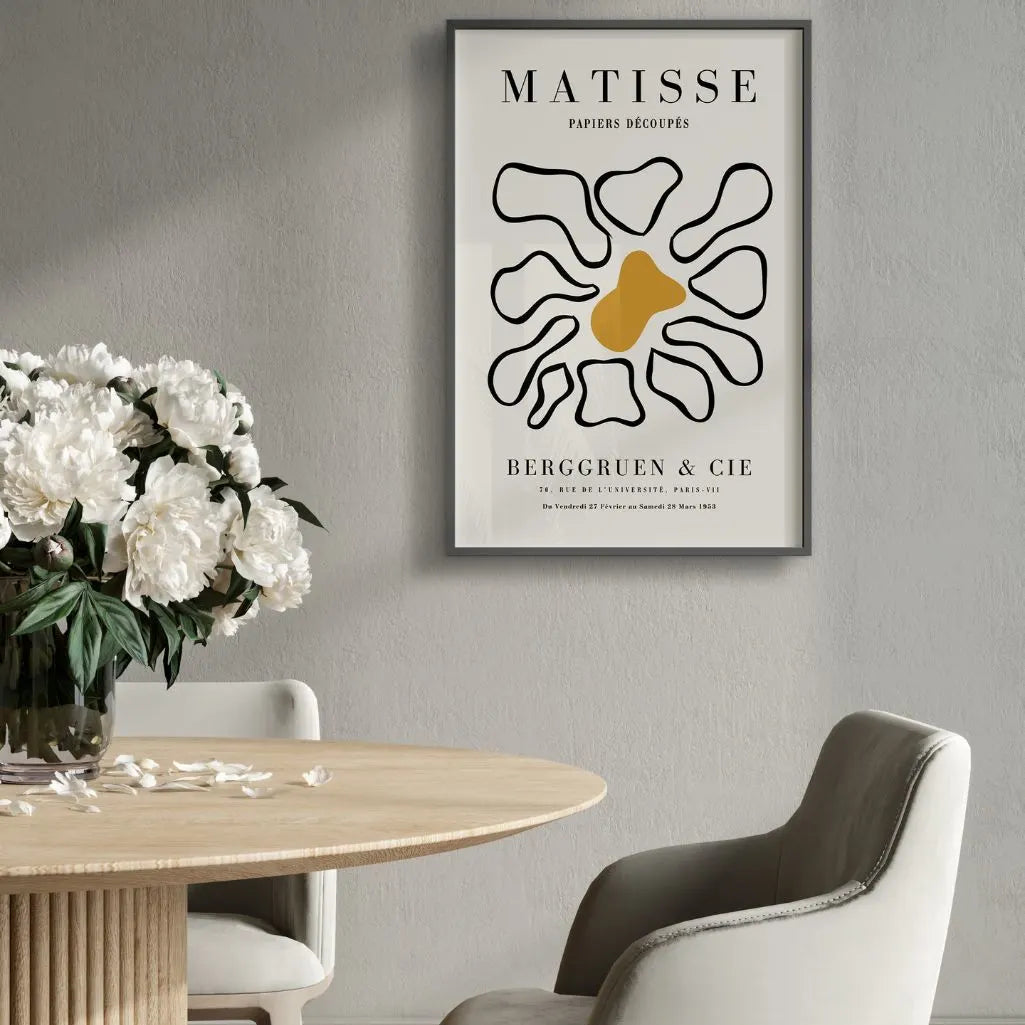 Henri Matisse Mustard Center Abstract Flower Poster