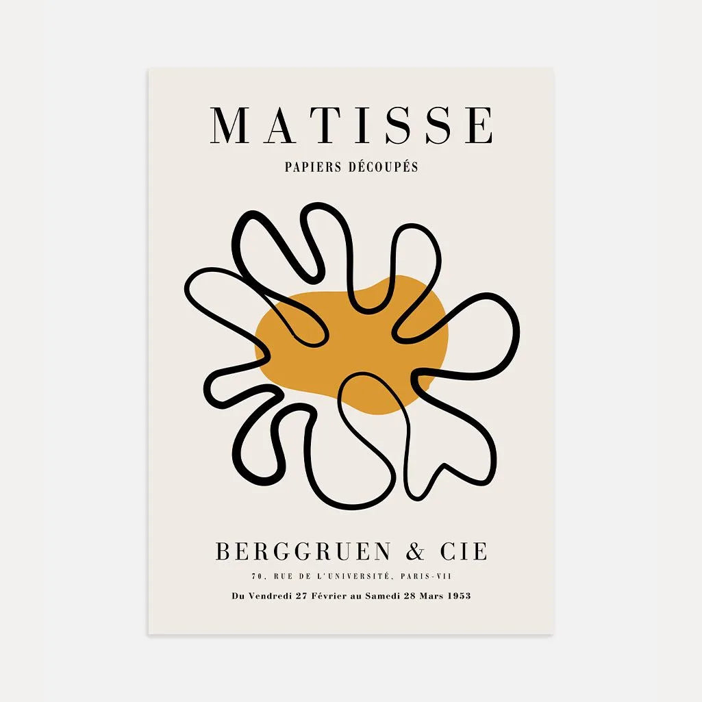 Henri Matisse Cut-Out Poster with Mustard Accent