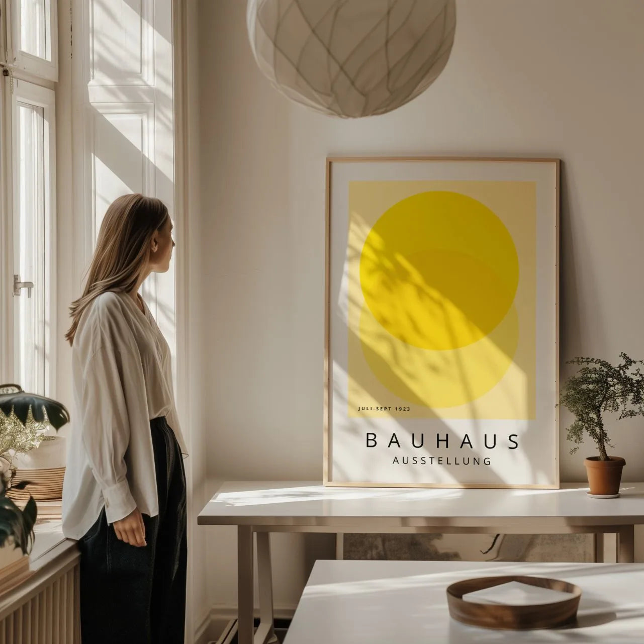 Bauhaus Yellow Circle Abstraction Poster