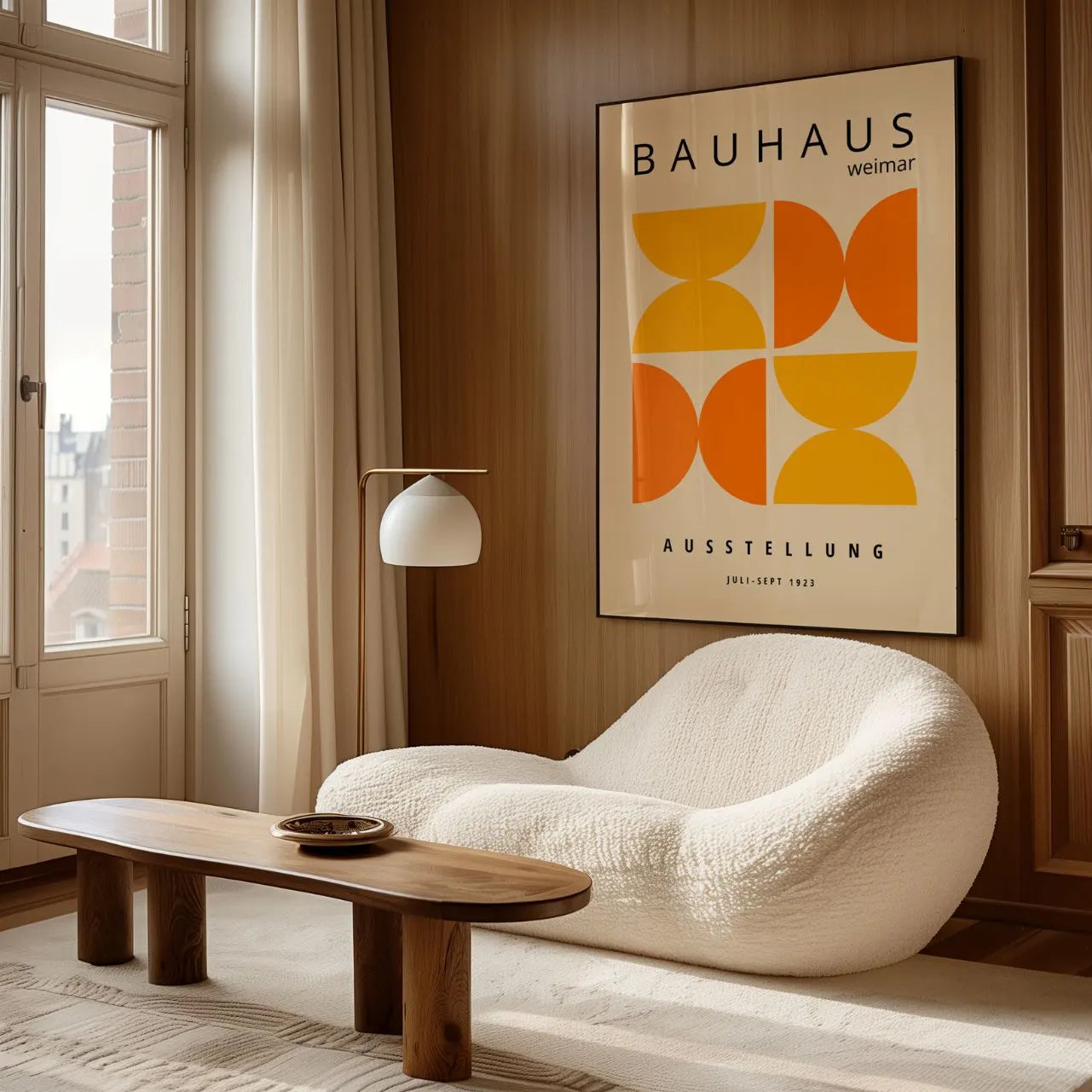 Bauhaus Orange Geometry Poster