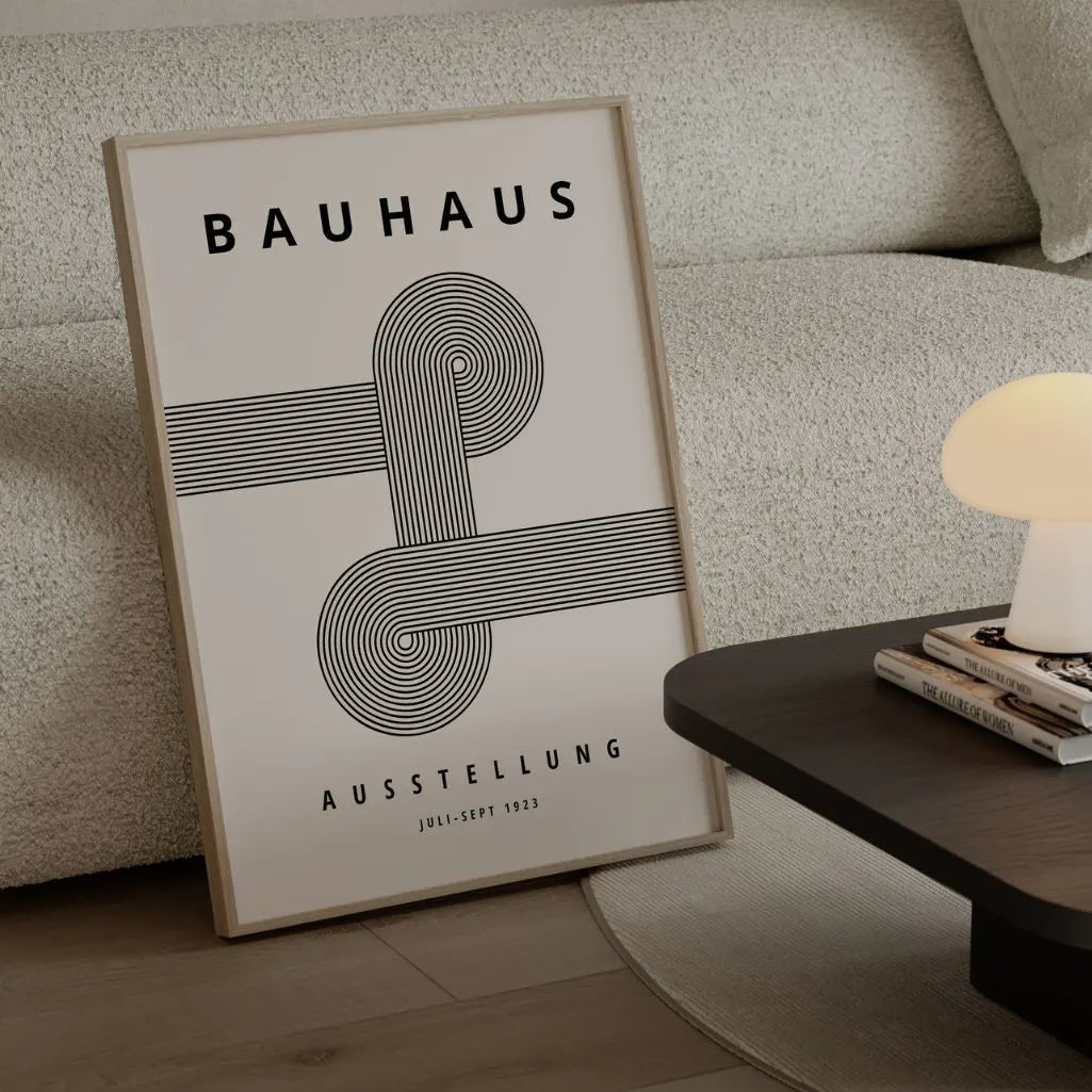 Bauhaus Minimal Line Symmetry Poster