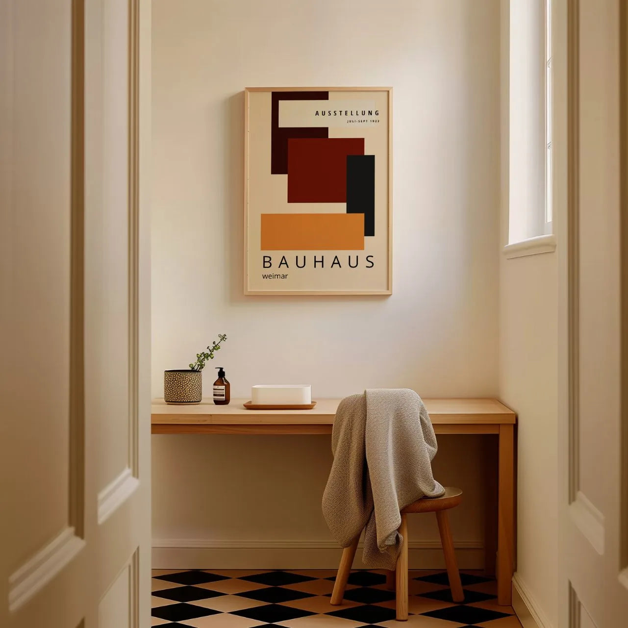 Bauhaus Warm Rectangle Rhythm Poster