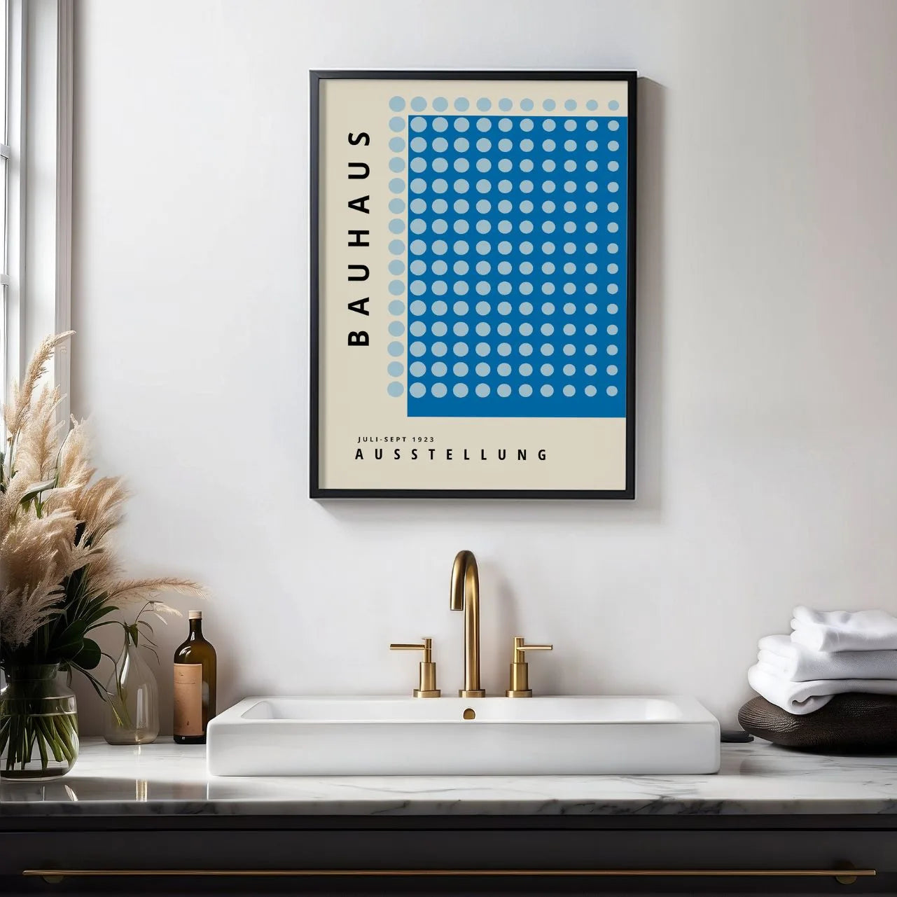 Bauhaus Blue Circle Harmony Poster