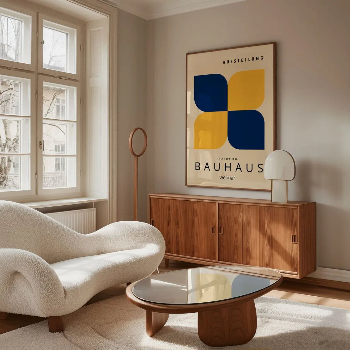 Bauhaus Yellow & Navy Harmony Poster