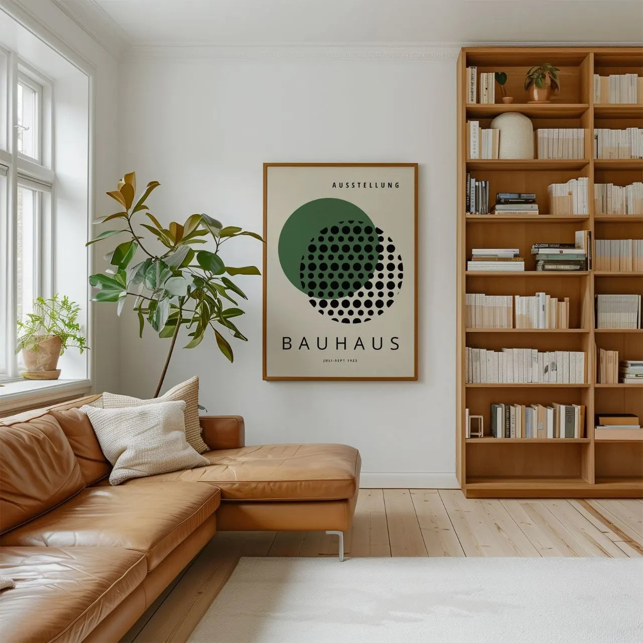 Bauhaus Green Geometry & Dot Rhythm Poster
