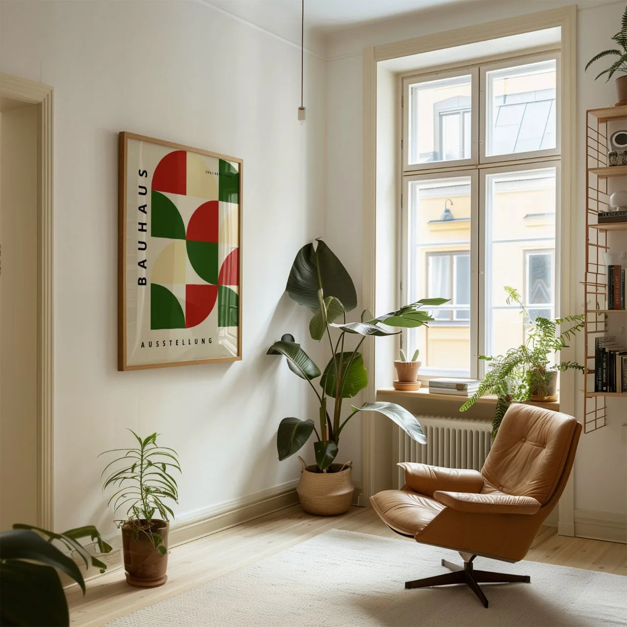 Bauhaus Red & Green Geometry Poster