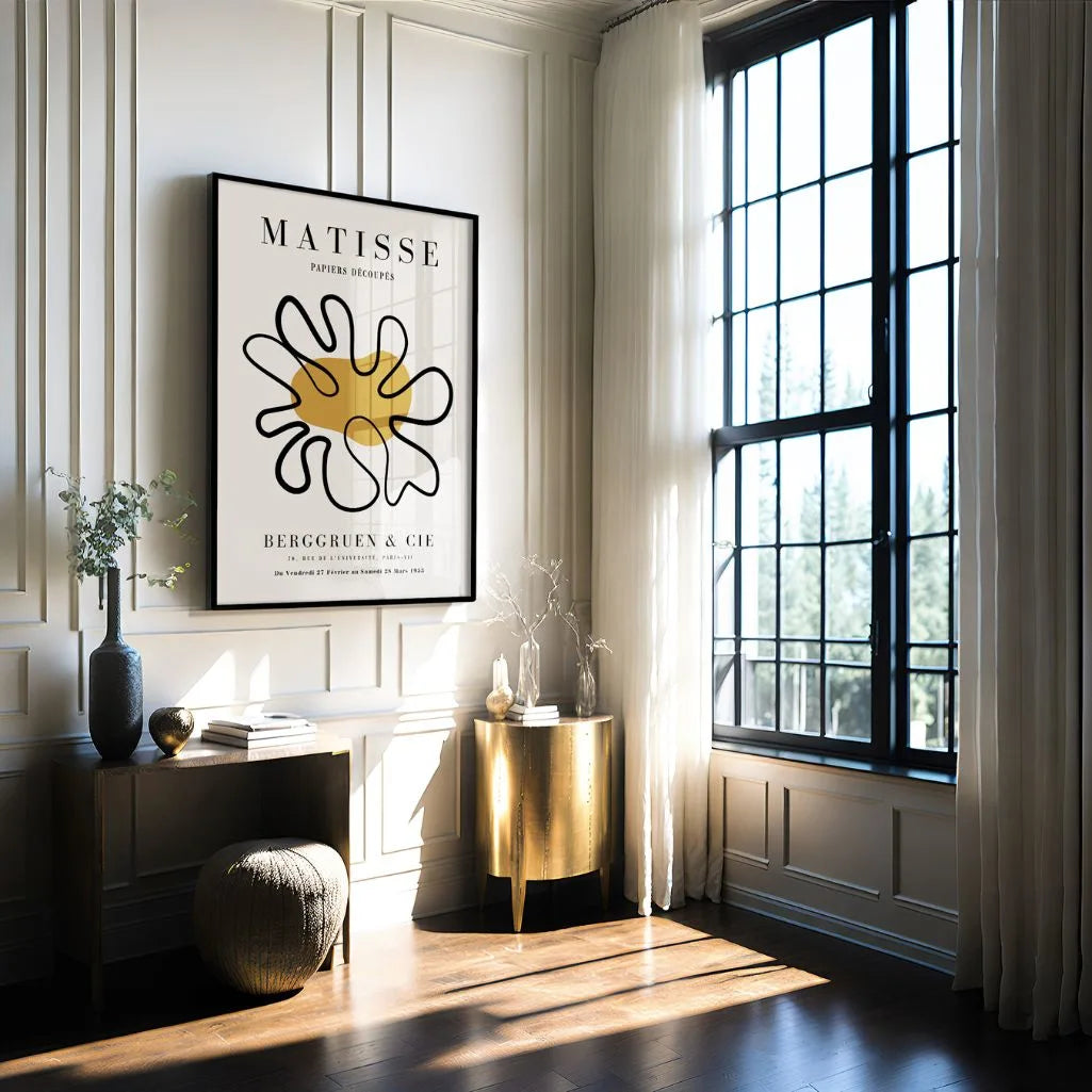 Henri Matisse Cut-Out Poster with Mustard Accent
