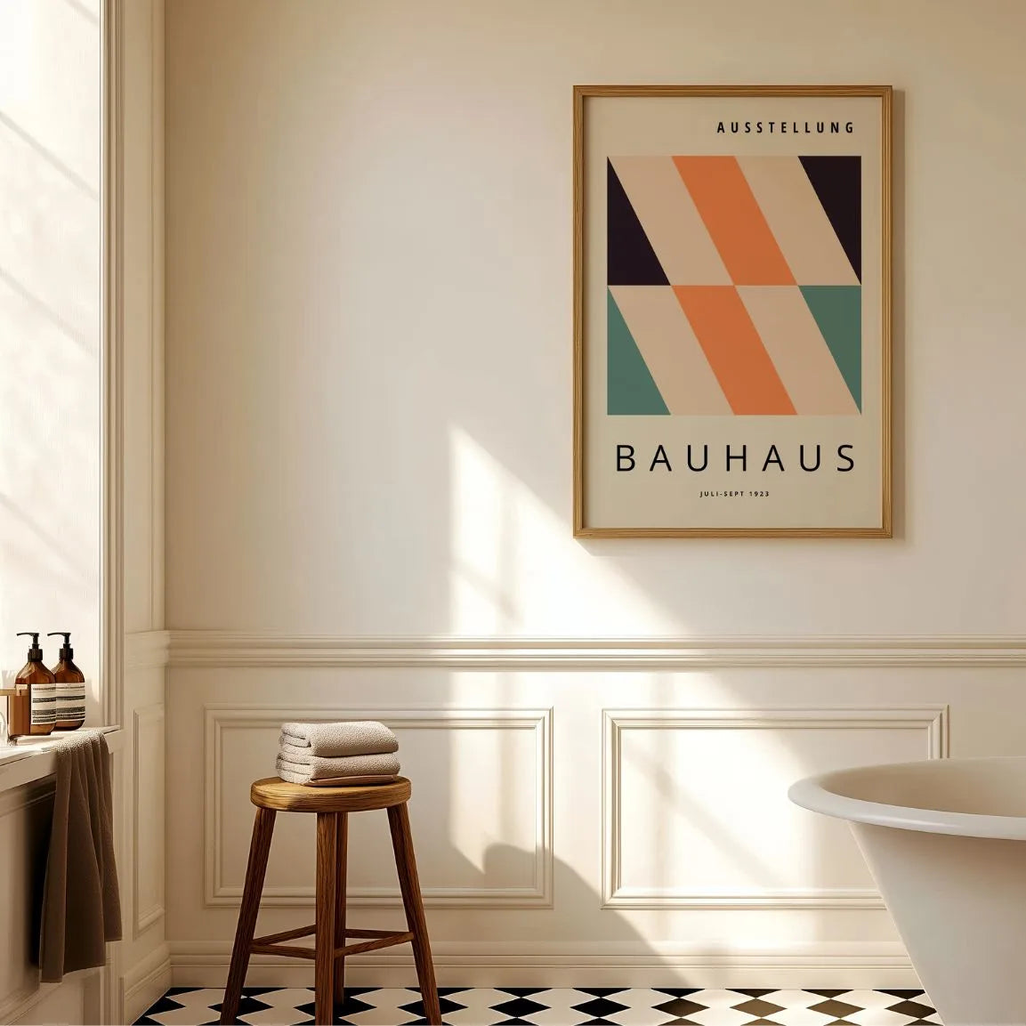 Bauhaus Diagonal Stripes Poster