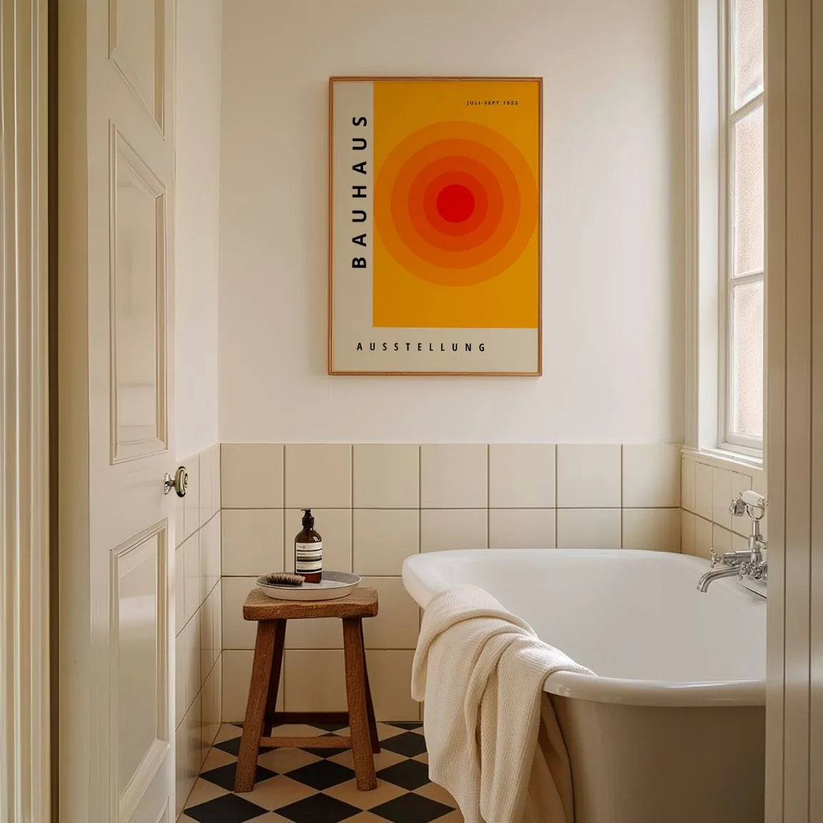 Bauhaus Orange Circle Poster