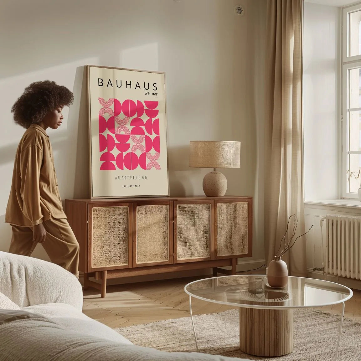 Bauhaus Pink Hemispheres Poster