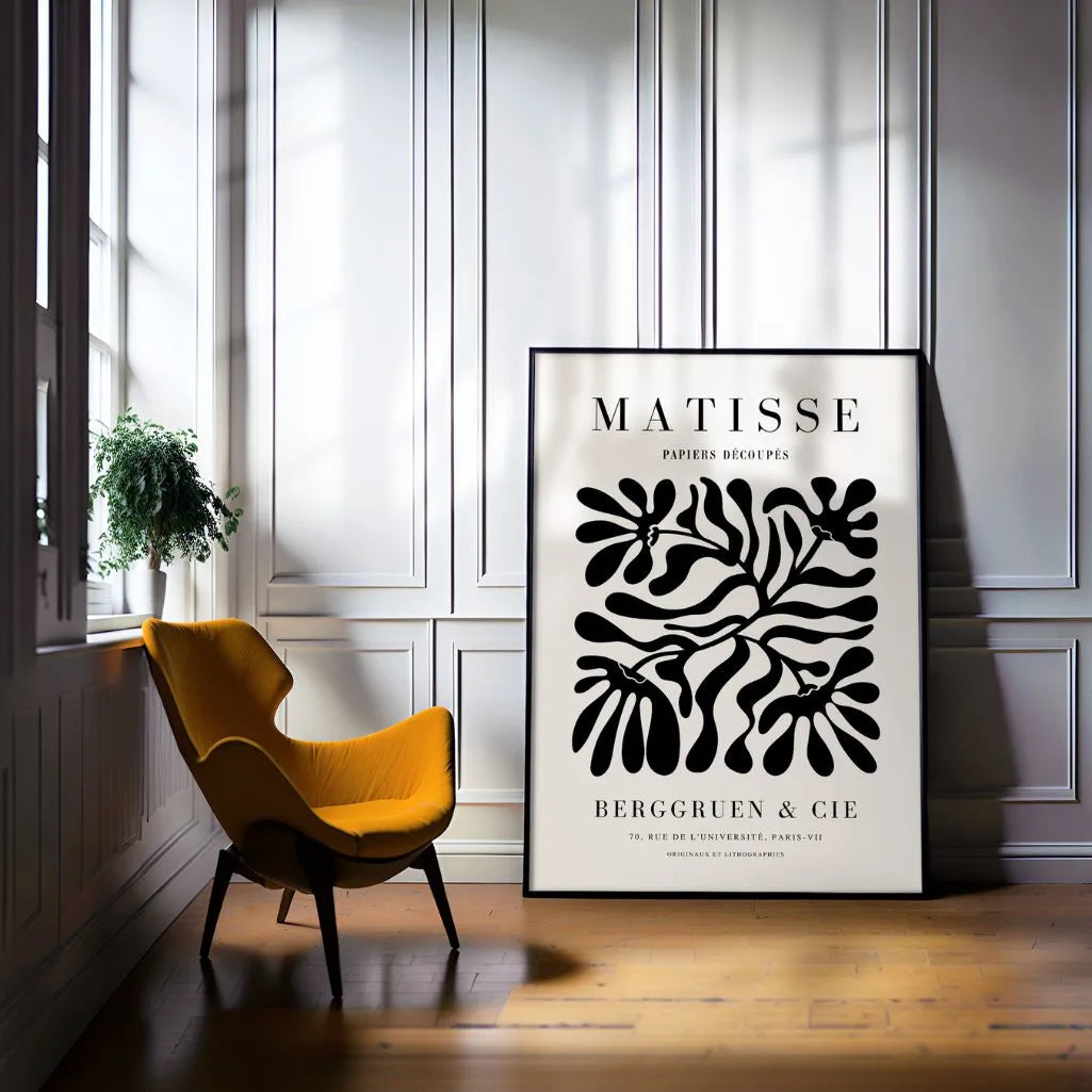 Henri Matisse Black Floral Poster