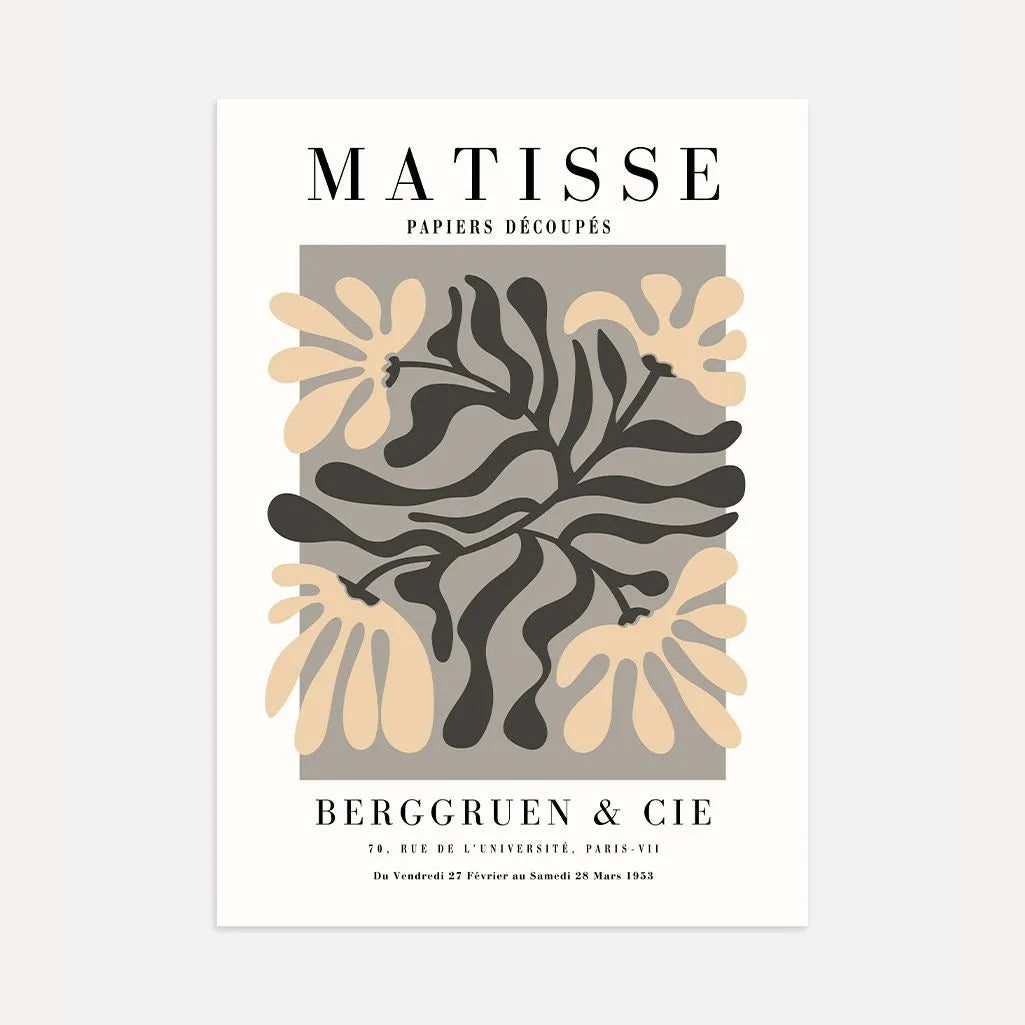 Henri Matisse Beige & Grey Leaf Composition Poster