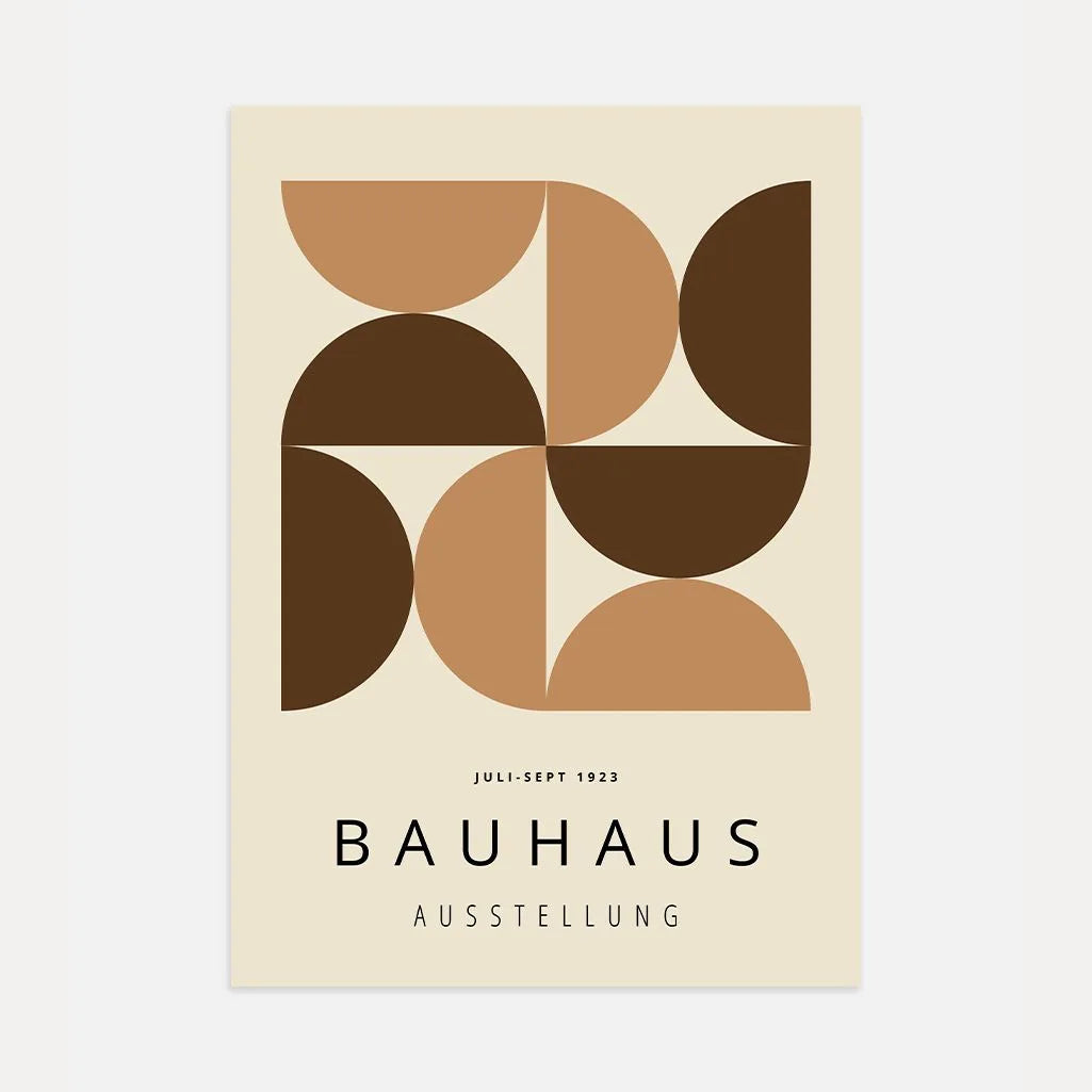 Bauhaus Warm Geometry Poster