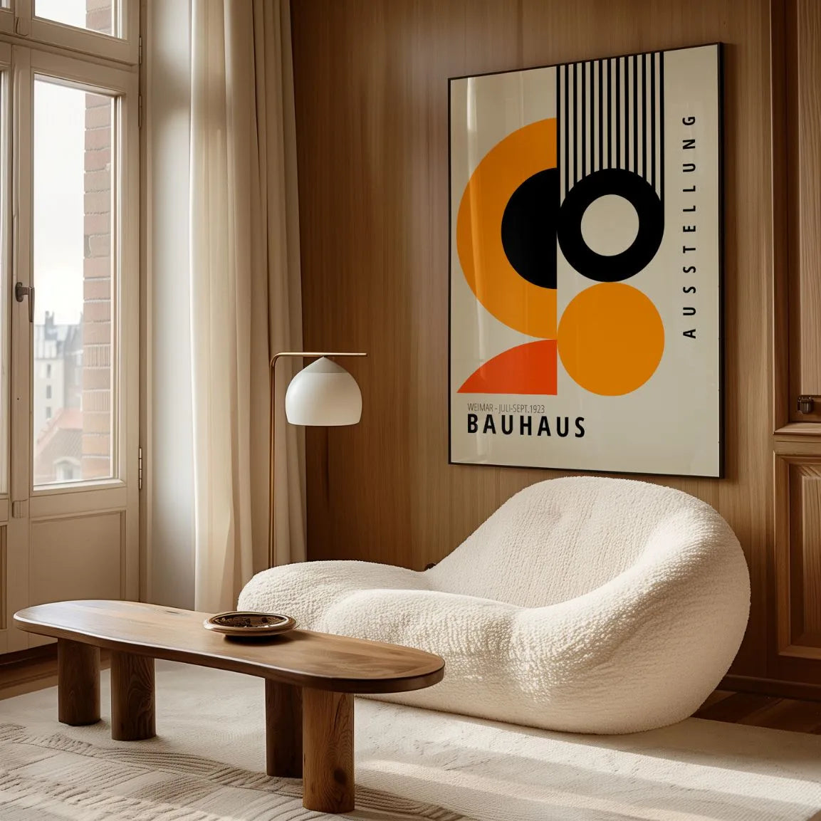 Bauhaus Orange Forms Poster