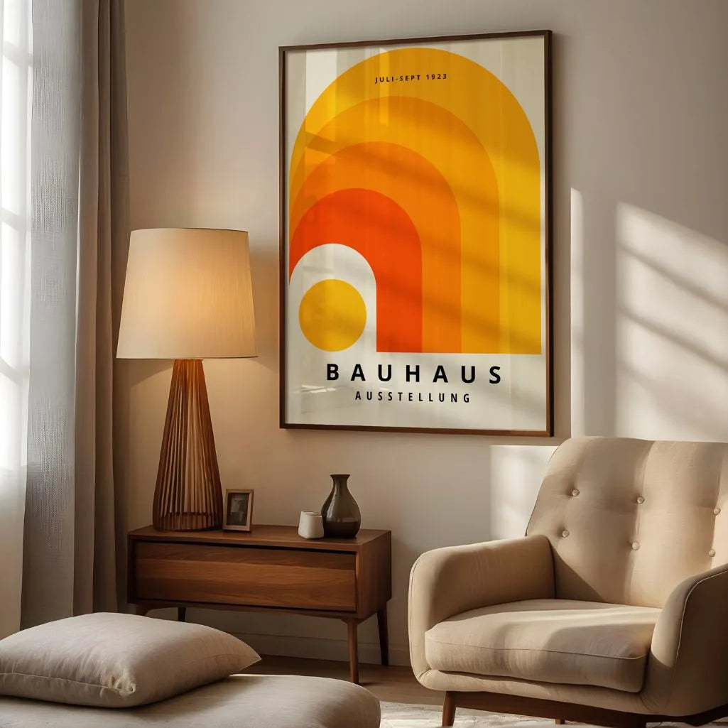 Bauhaus Orange Rainbow Poster