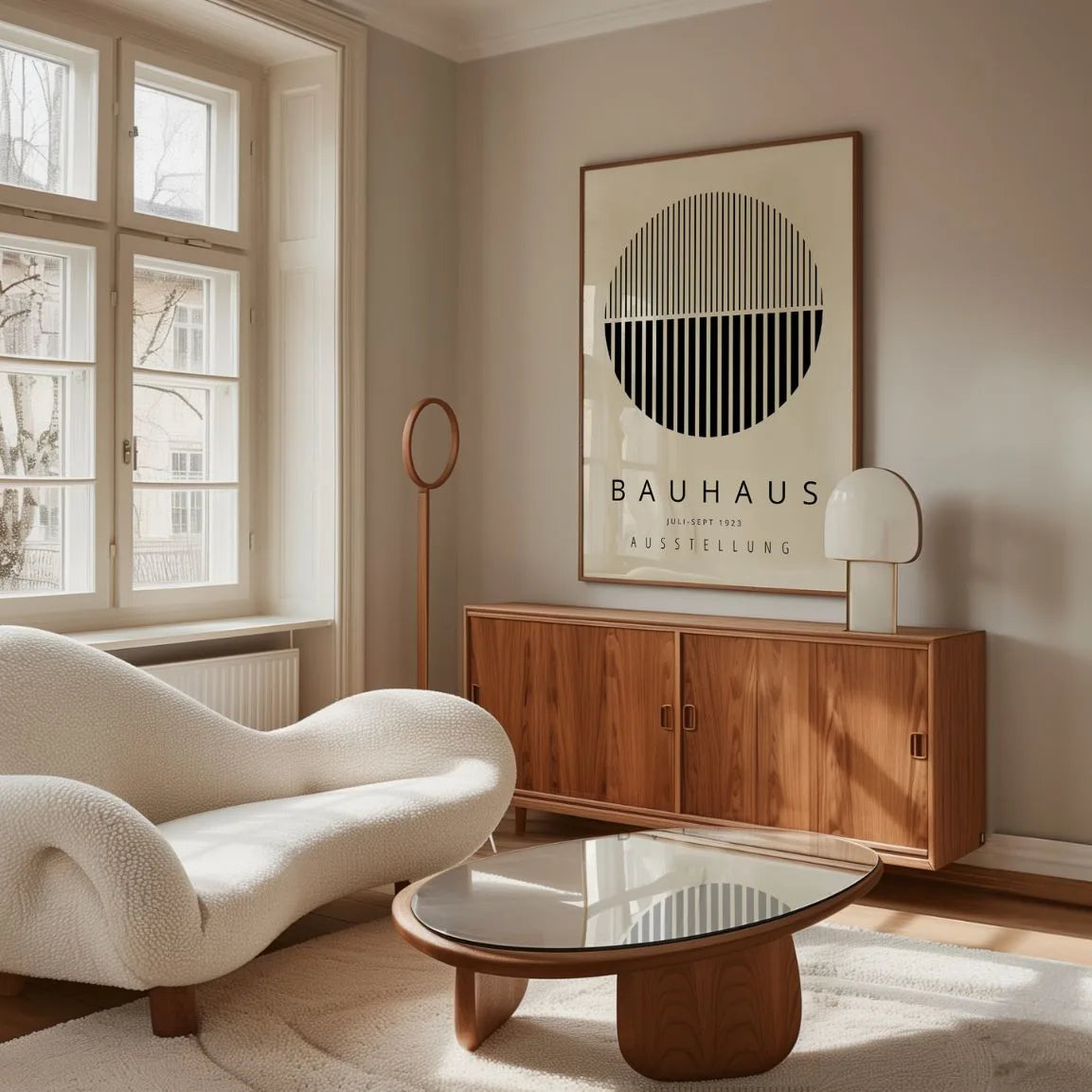 Bauhaus Striped Circle Poster