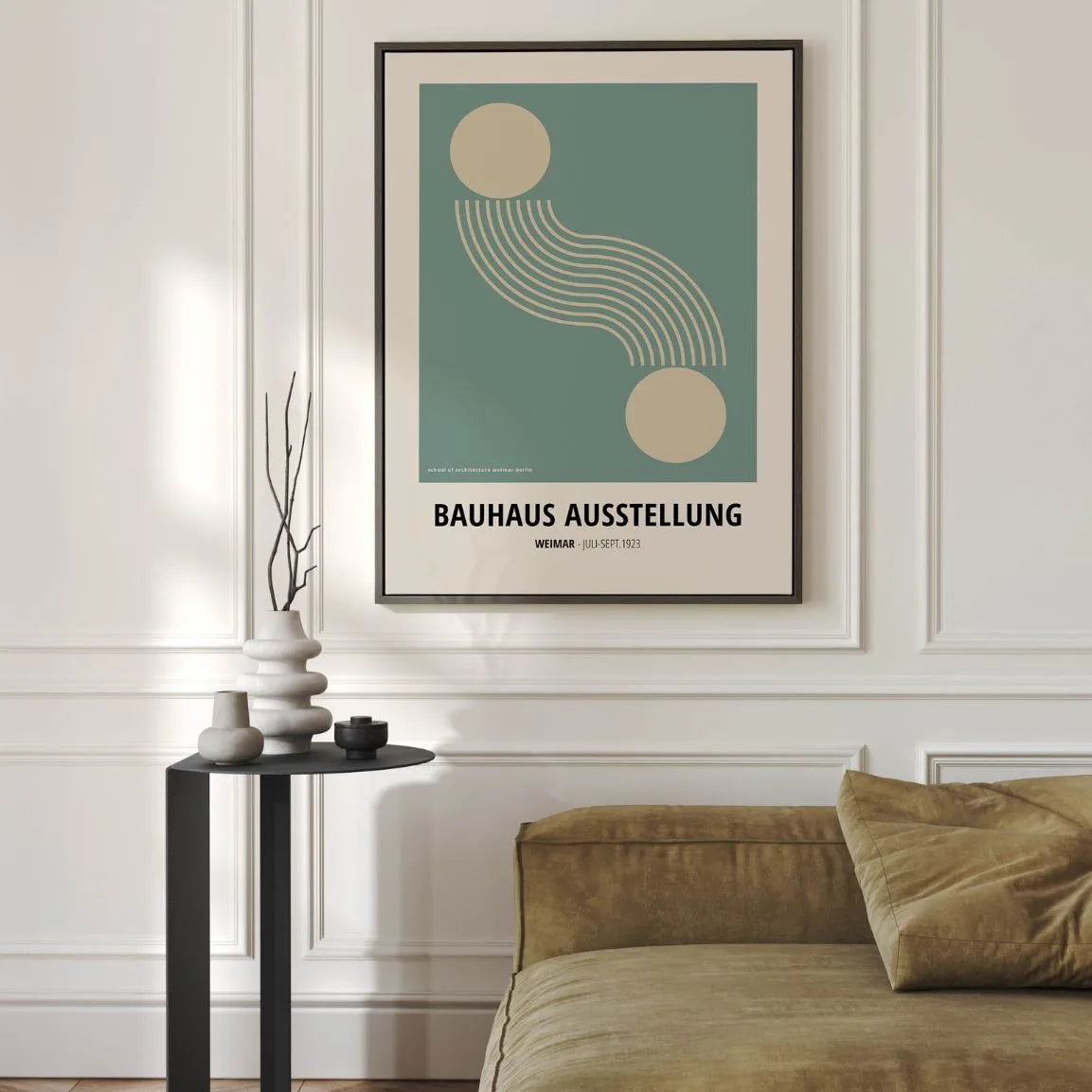 Bauhaus Green Motion of Forms Poster