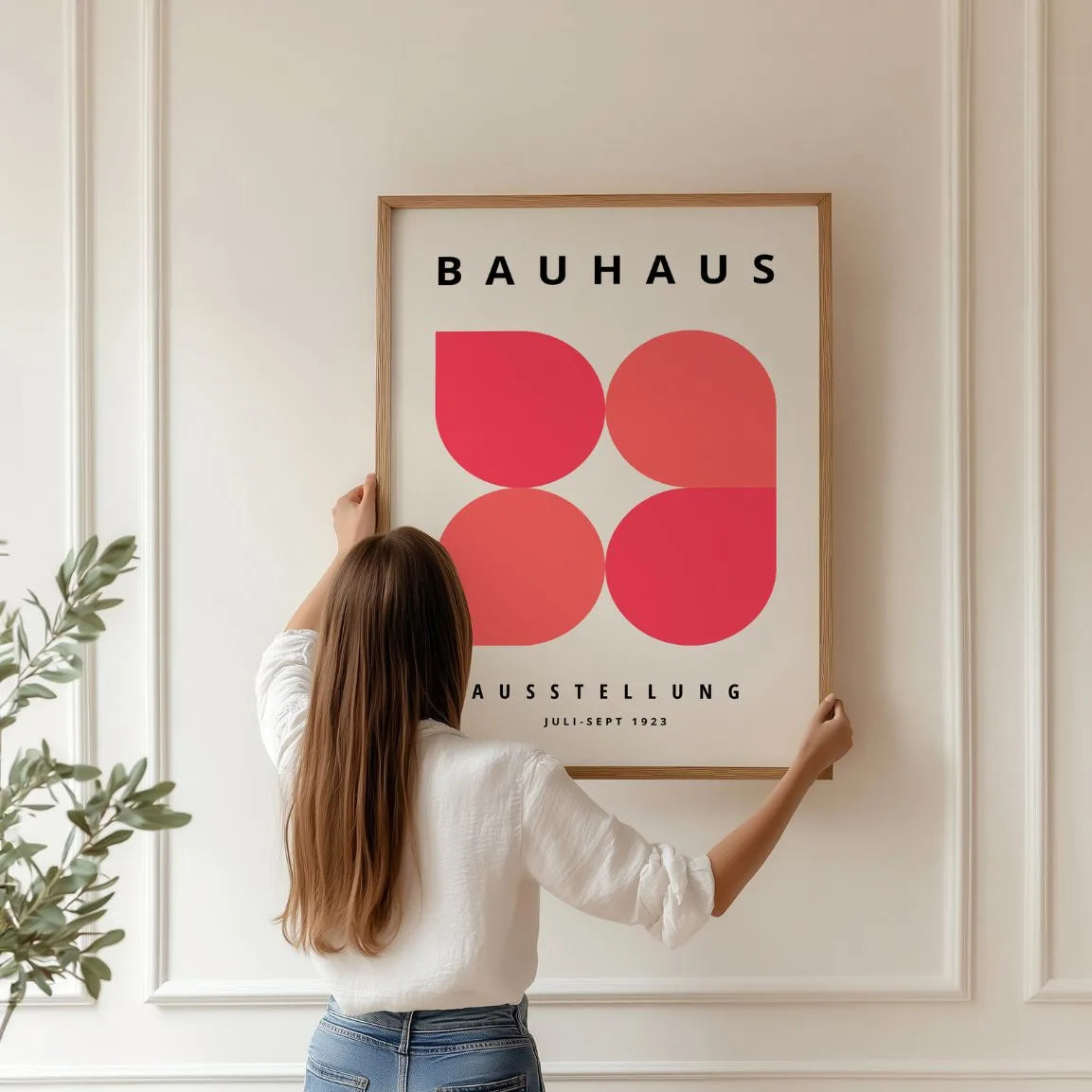 Bauhaus Red Form Dialogue Poster