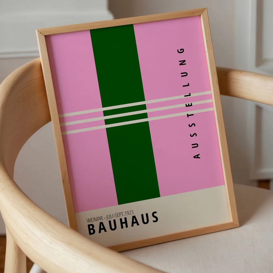 Bauhaus Green Line Contrast Poster