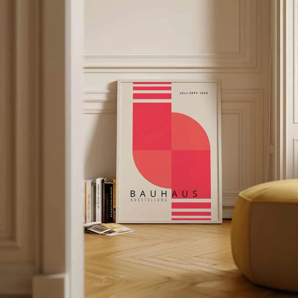 Bauhaus Pink Rhythm of Forms Poster