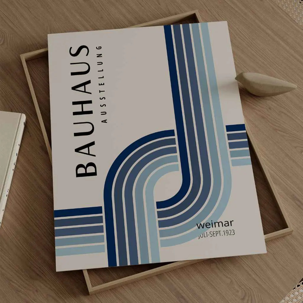 Bauhaus Blue Gradient Minimalism Poster