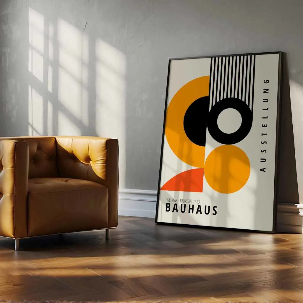 Bauhaus Orange Forms Poster