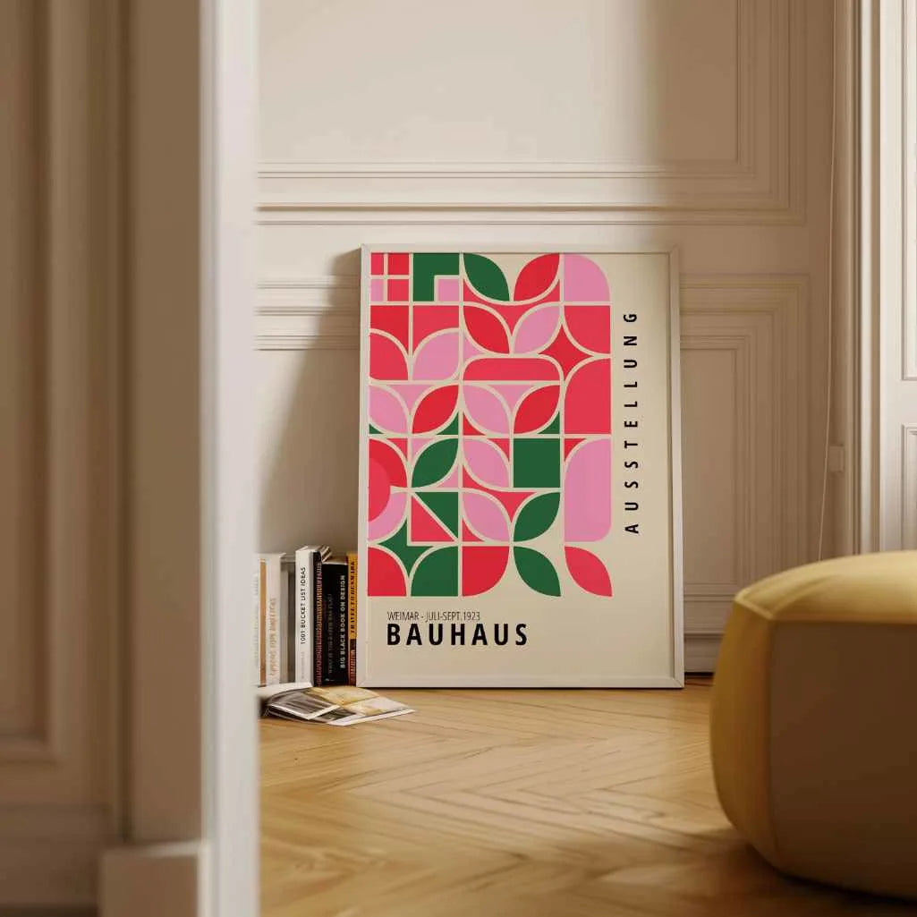 Bauhaus Green & Red Nature Rhythm Poster