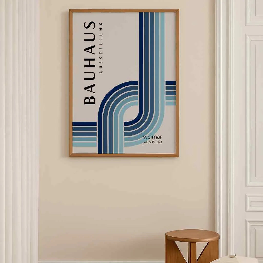 Bauhaus Blue Gradient Minimalism Poster