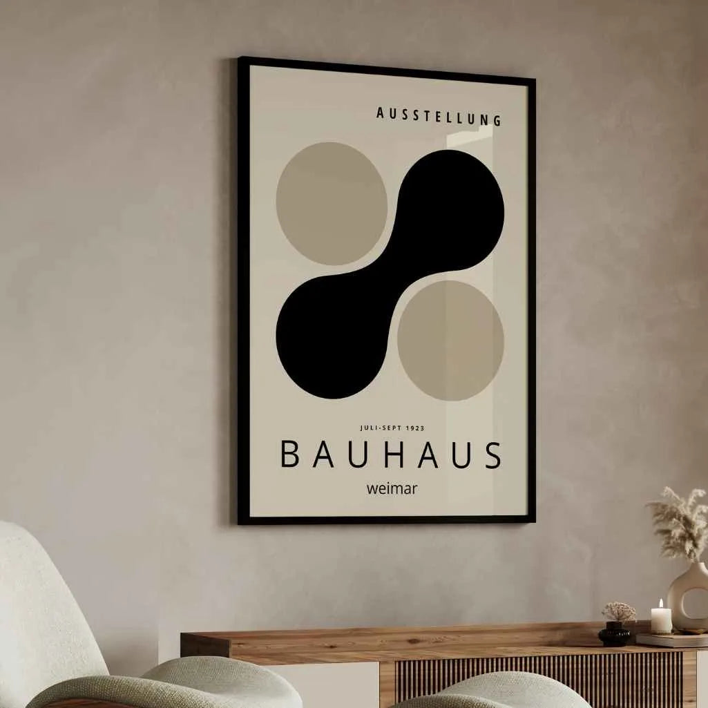 Bauhaus Black & Beige Shape Harmony Poster