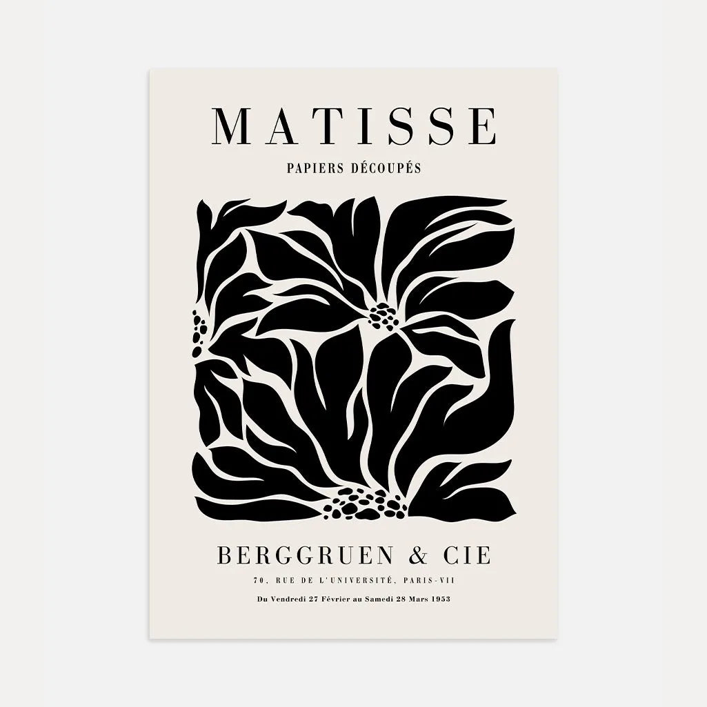 Henri Matisse Black Flowers on Beige Poster