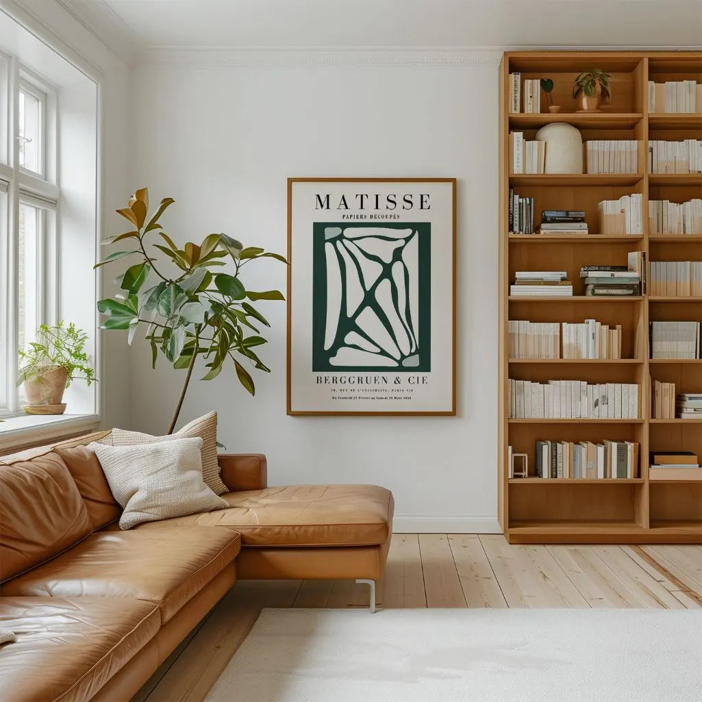 Green Botanical Geometry Poster by Matisse Style