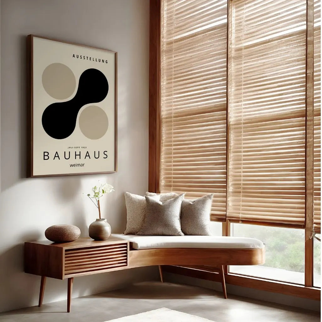 Bauhaus Black & Beige Shape Harmony Poster