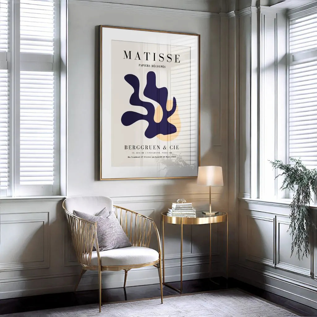 Henri Matisse Navy Abstract Form Poster