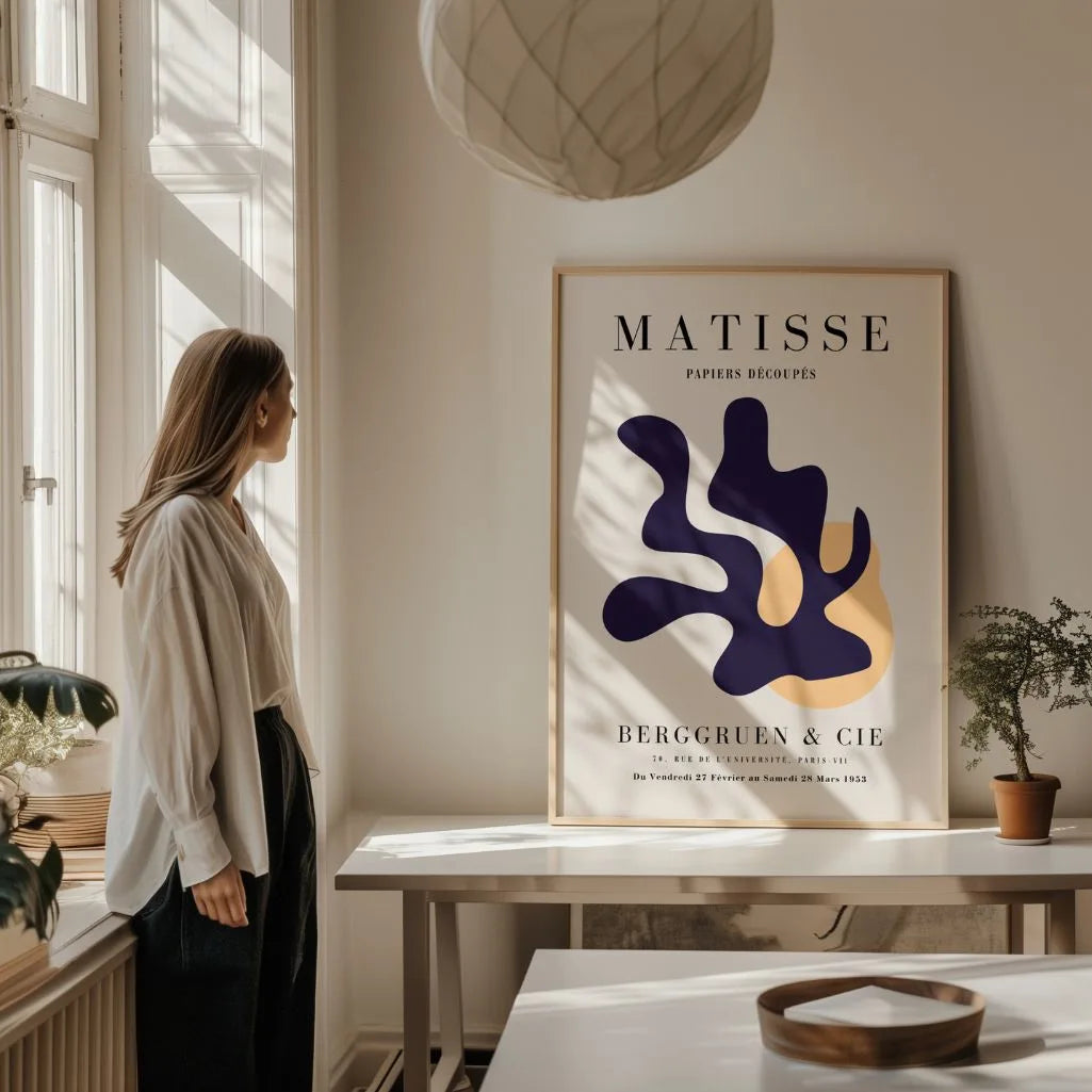 Henri Matisse Navy Abstract Form Poster