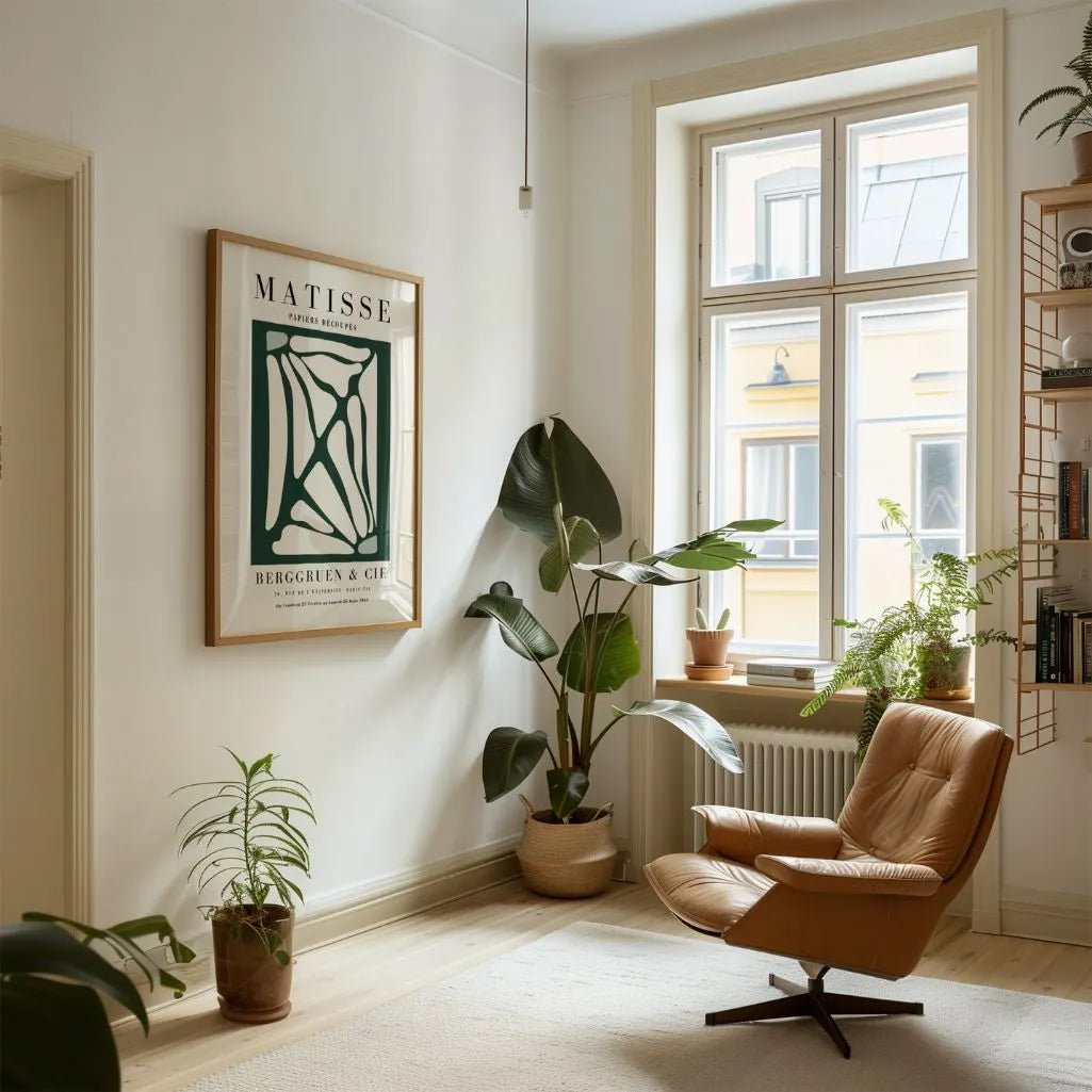 Green Botanical Geometry Poster by Matisse Style