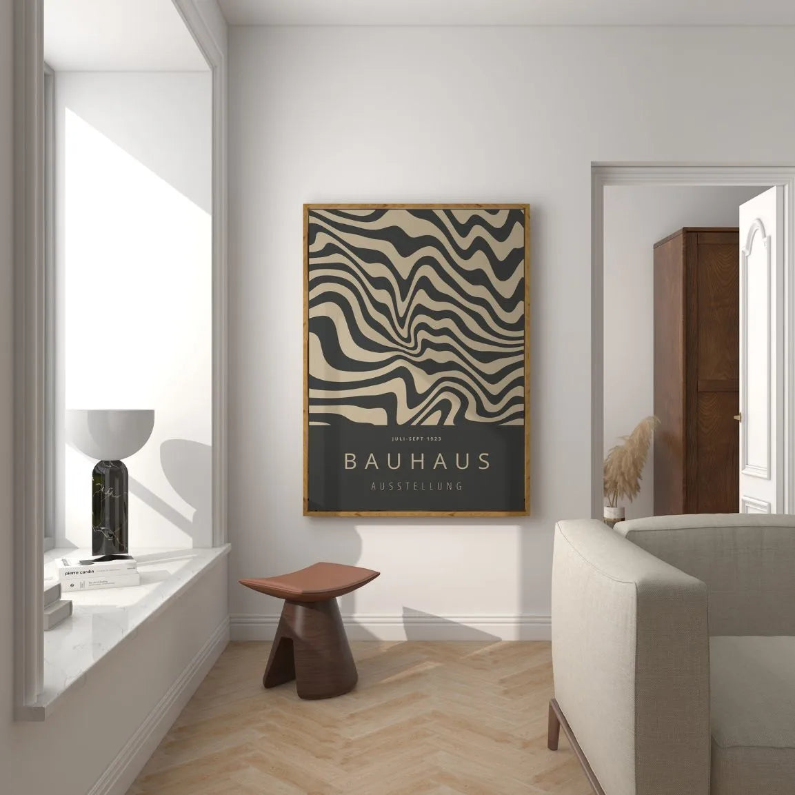 Bauhaus Abstract Wave Lines Poster