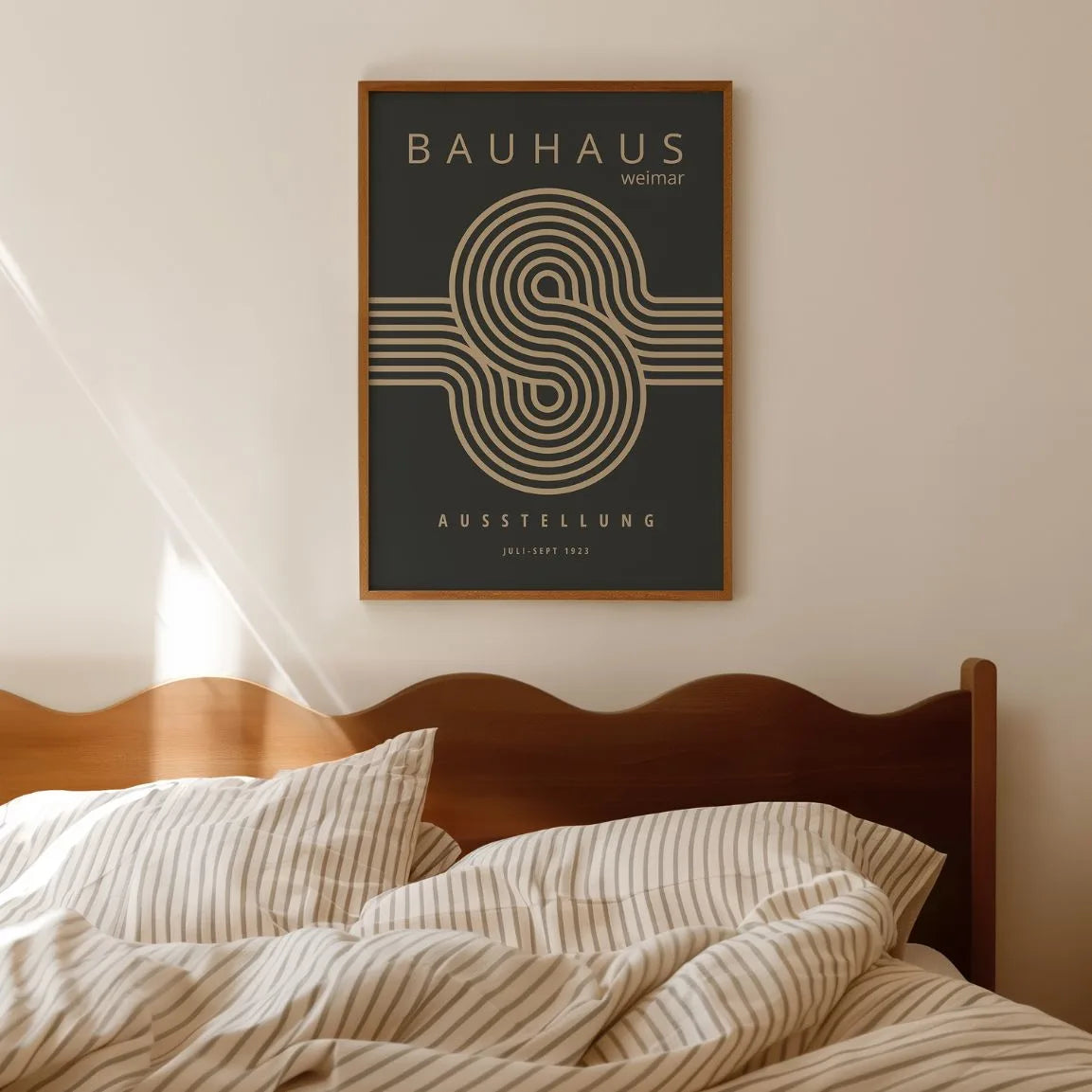 Bauhaus Harmony Line Poster in Beige on Dark