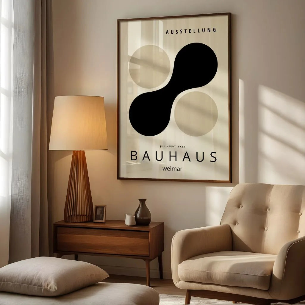 Bauhaus Black & Beige Shape Harmony Poster