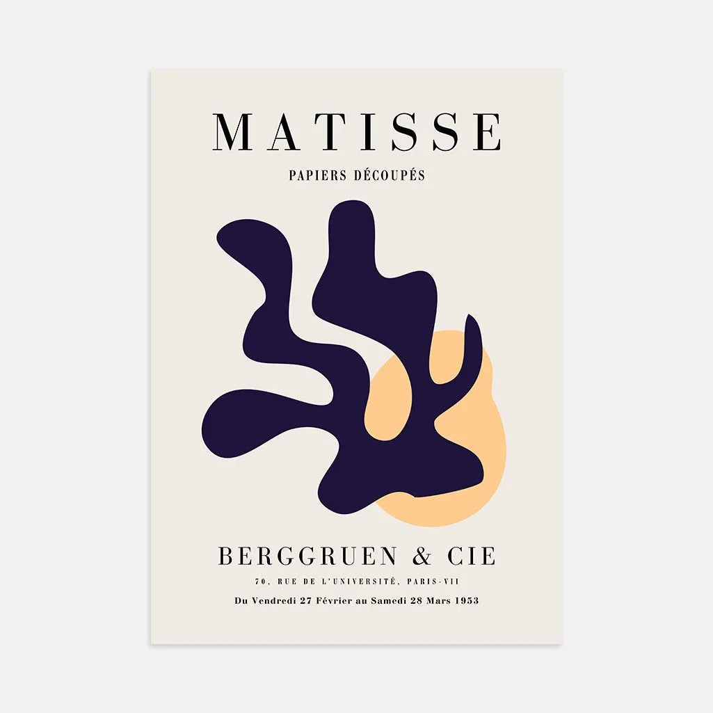 Henri Matisse Navy Abstract Form Poster