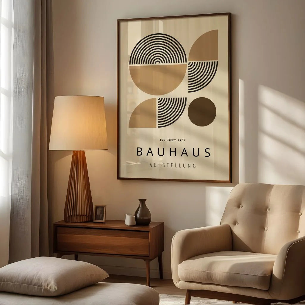 Bauhaus Geometric Halves Poster