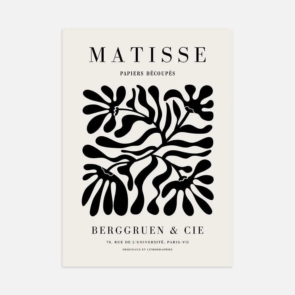 Henri Matisse Black Floral Poster