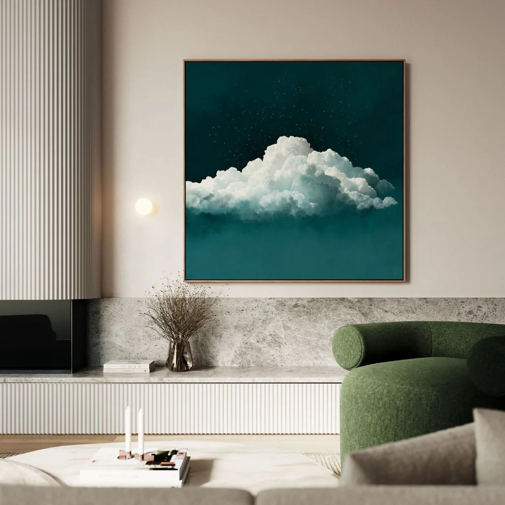 Framed Canvas Print Green Sky
