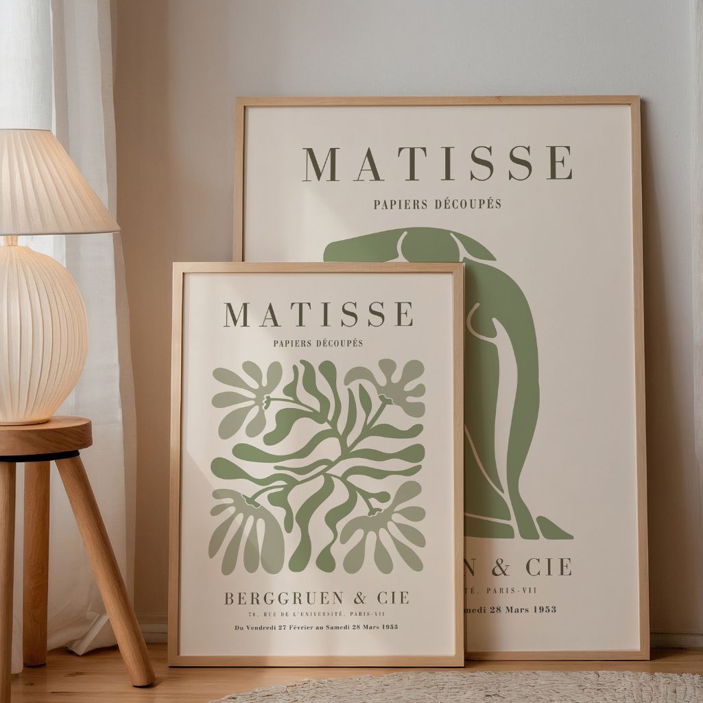 Matisse Green Abstract Cut-Outs Poster Set of 2
