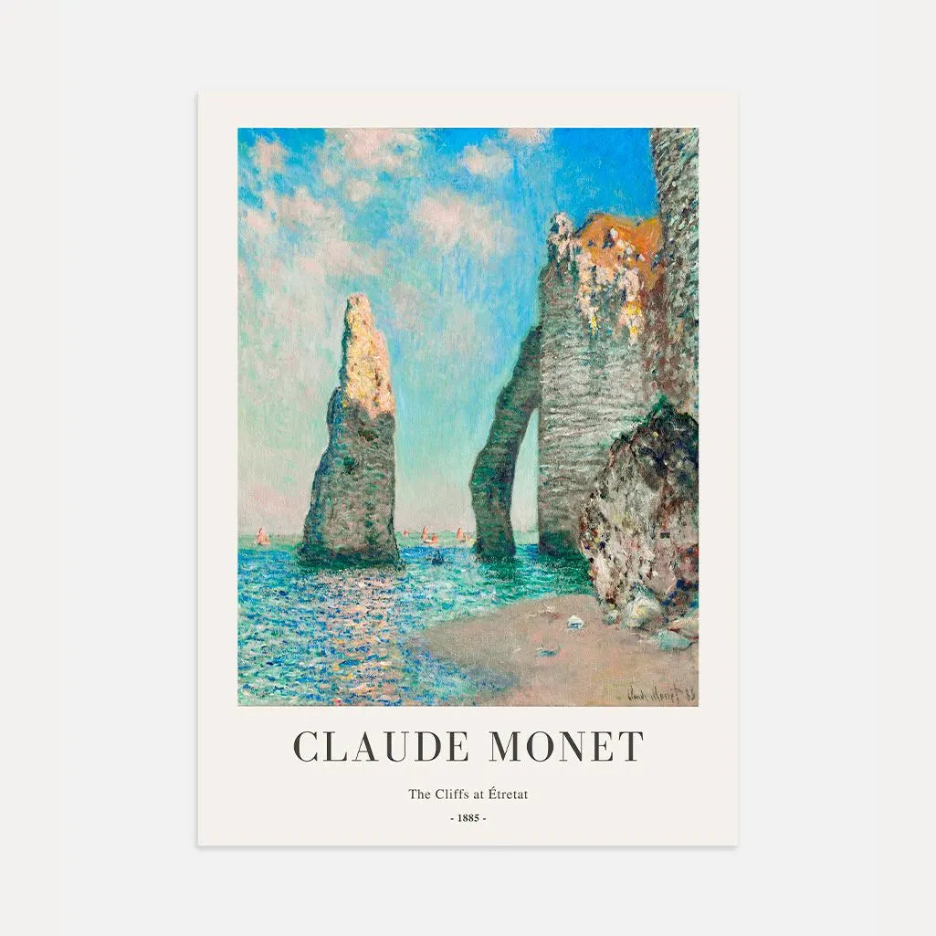 Claude Monet Étretat Cliffs 1885 Poster