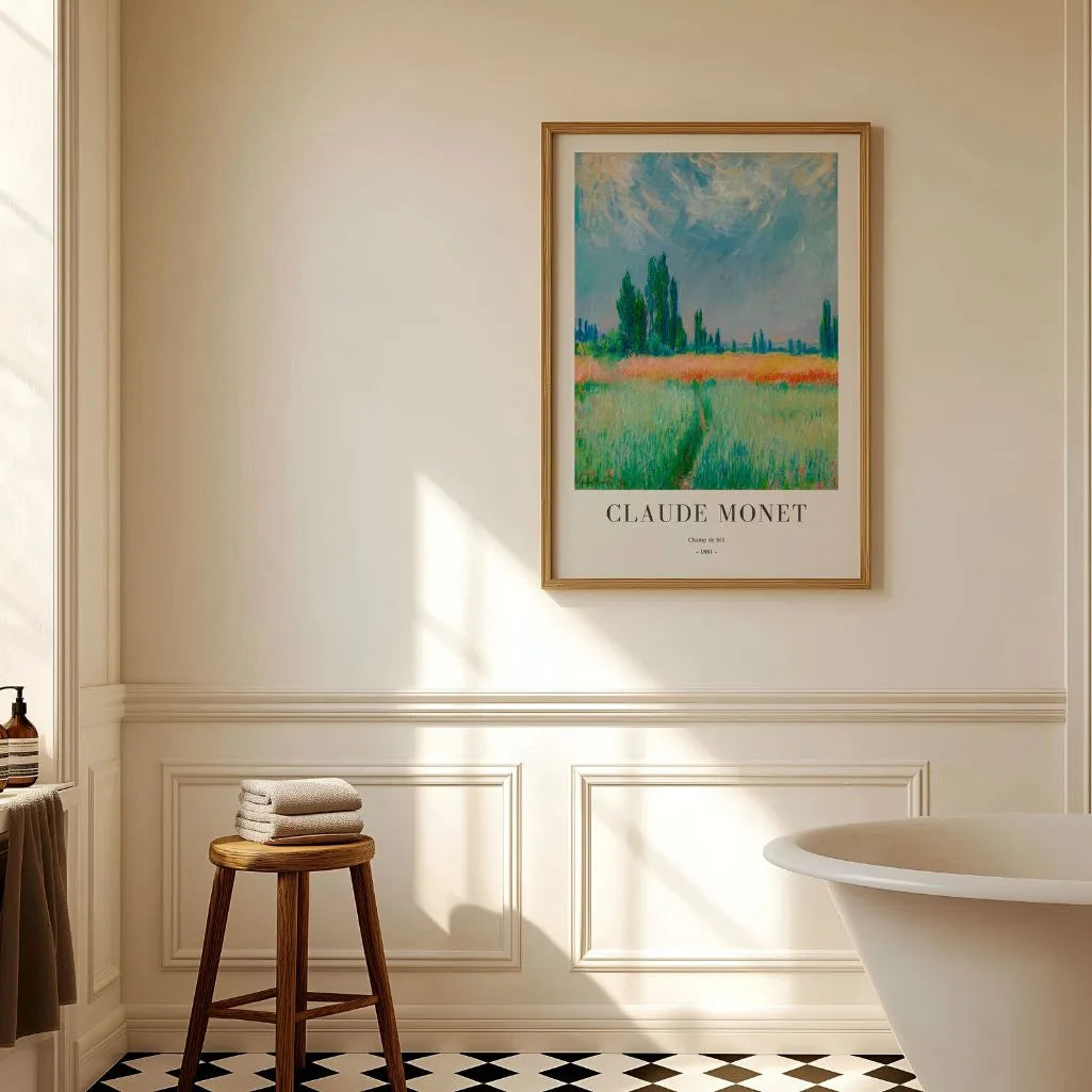 Monet Wheat Field Poster
